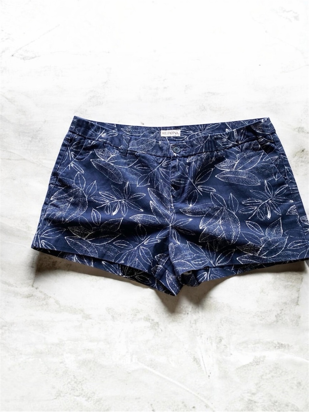 Merona Navy Leaf-Print Shorts